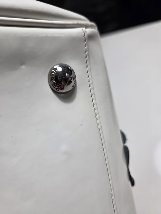 Prada White Doctor Bag with Black Floral Appliqués - Fall 2012 - Picture 12 of 16